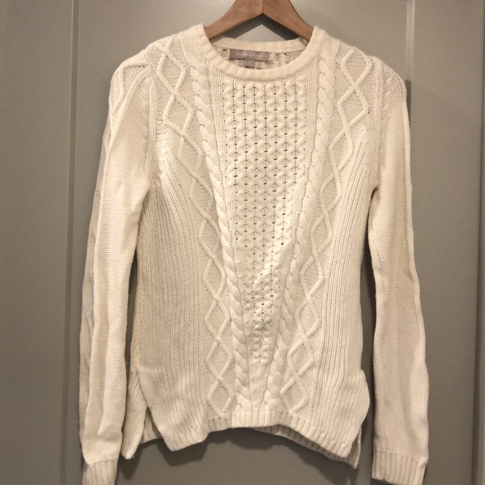 White Cable Knit Sweater